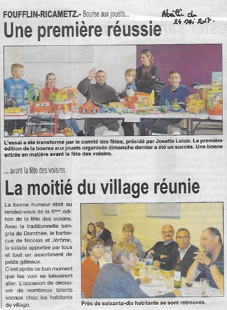 Article fete voisin et bourse