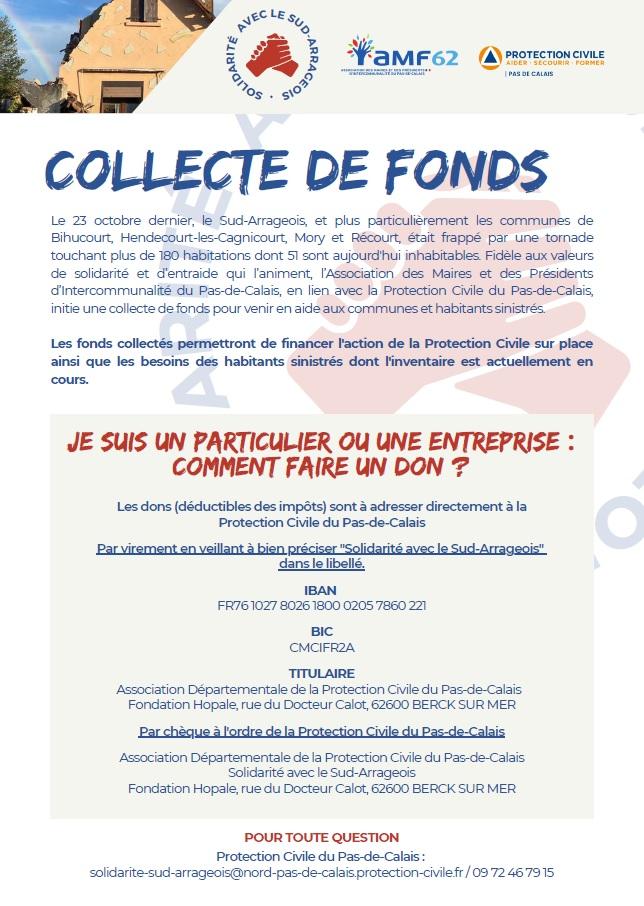 Tornade collecte de fonds